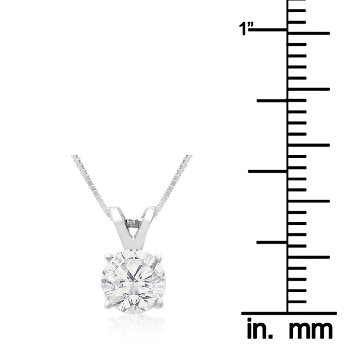 0.5ct Diamond Pendant 14k White Gold mm