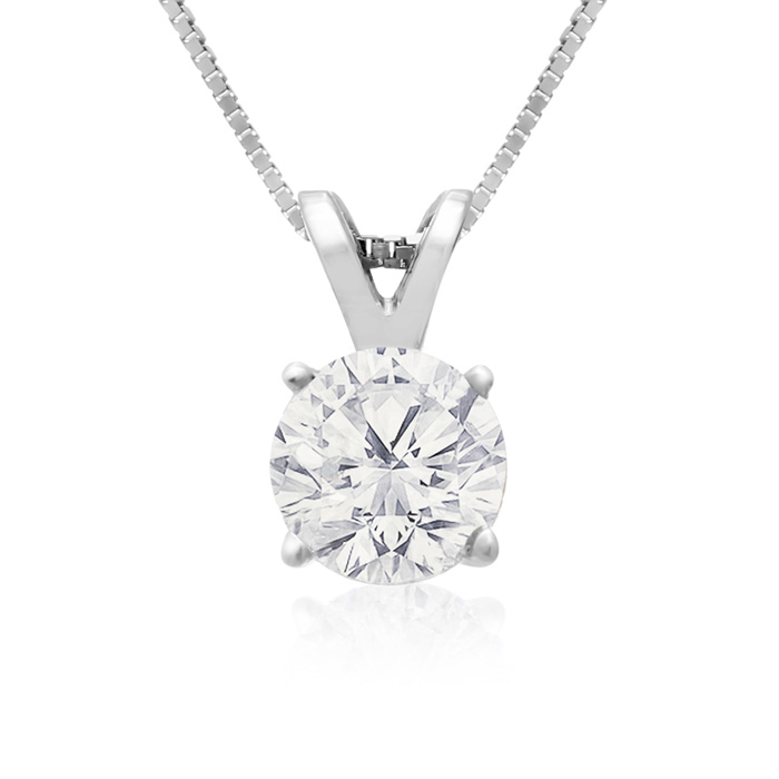 0.5ct Diamond Pendant 14k White Gold
