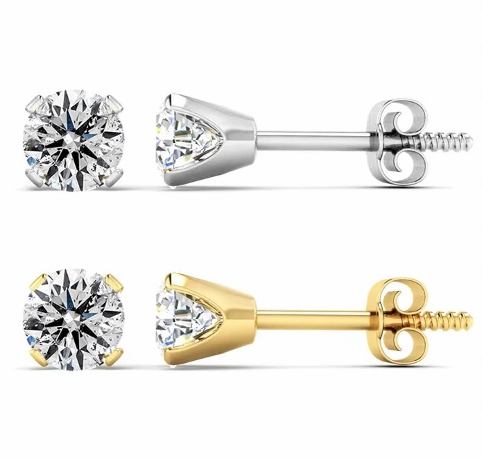 0.5 stud earings both golds